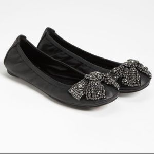 Tory Burch Rhinestone Bow “Eddie” flats